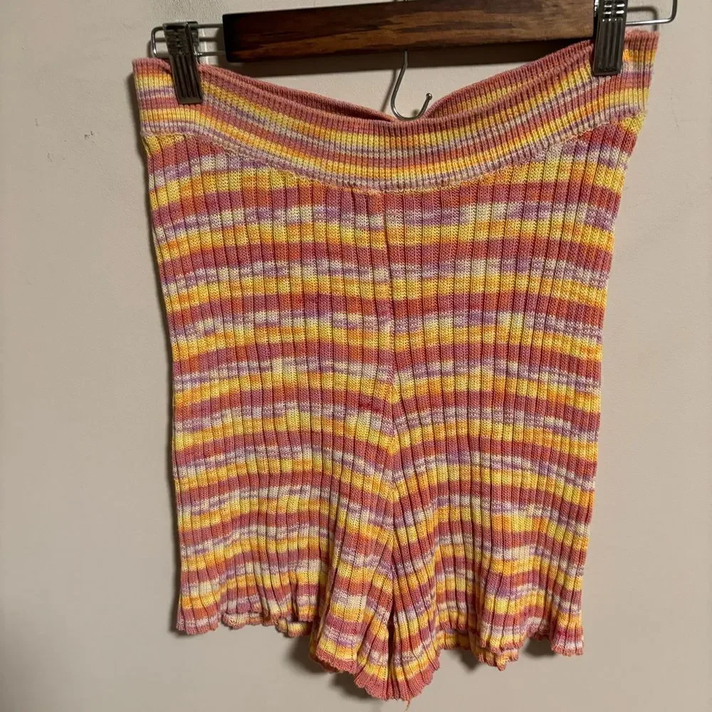 Free People Aquarius Knot Crochet Sweater Shorts- Size Small